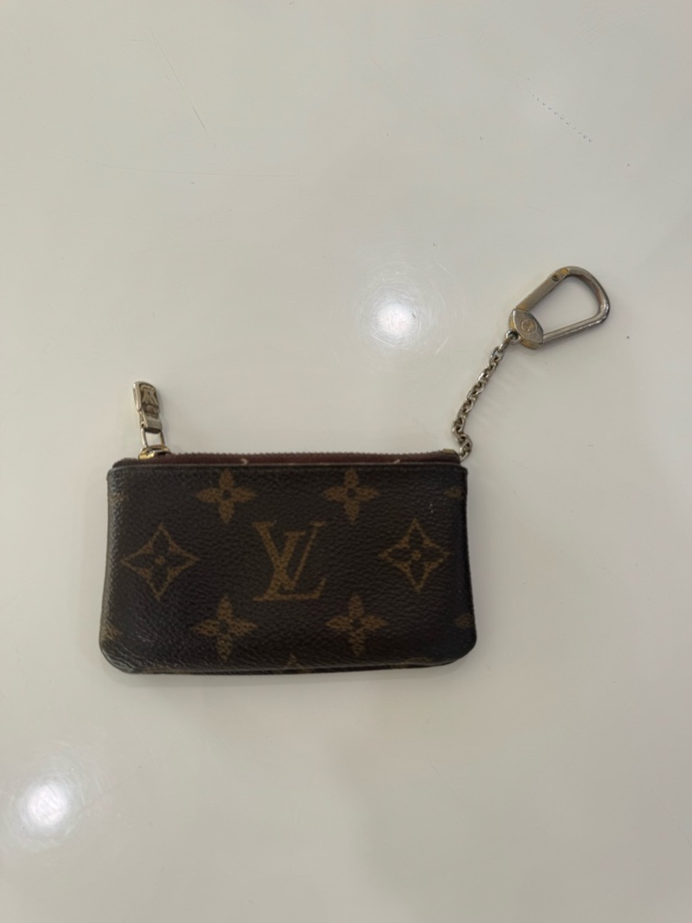 Louis Vuitton Monogram Key Pouch in Brown and Gold